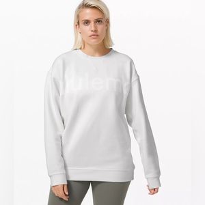 Lululemon white logo crew neck sweater